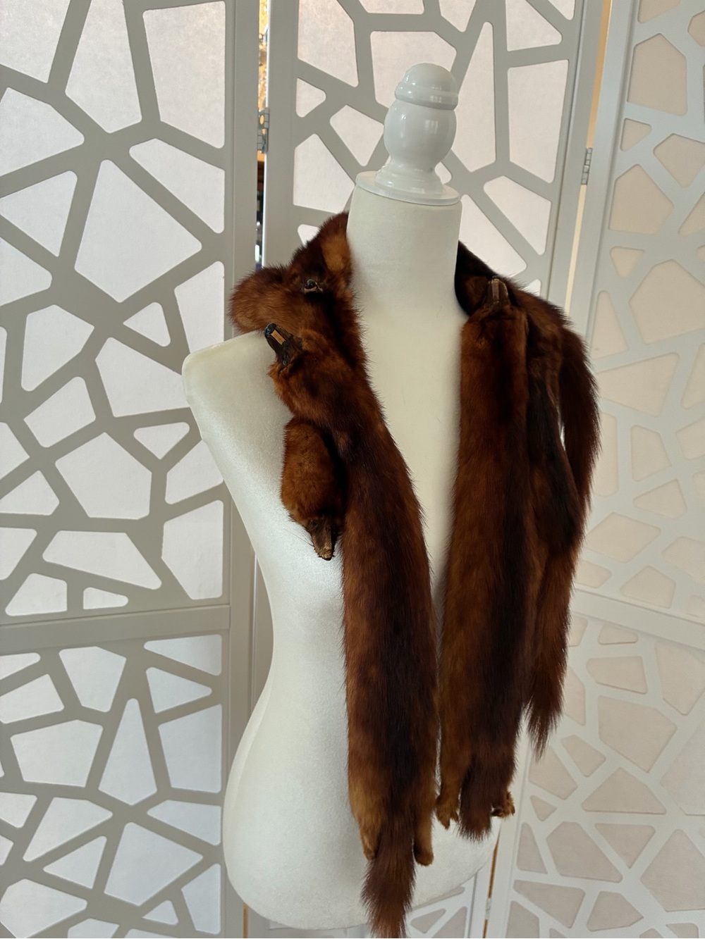 Vintage Mink Stole Scarf